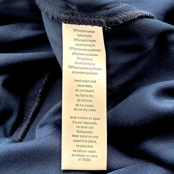 Alex Evenings Womens Navy Blue Lace Sequin Floral Midi Dress Size 14W - Picture 14 of 15